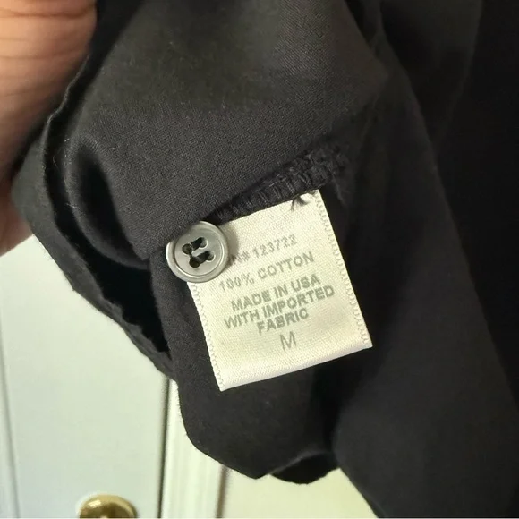 XIRENA black cotton ruffle sleeveless popover boxy cropped ruched blouse top - Picture 6 of 6